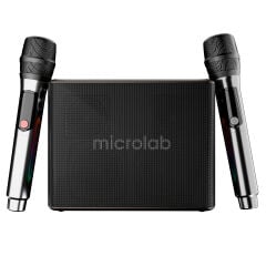 Microlab M60 Vega 15000Mah Batarya 10W*2 + 40W*2 100W 2 Wireless Mikrofonlu Siyah Gri Usb + Tf Kart + Bluetooth Powerban