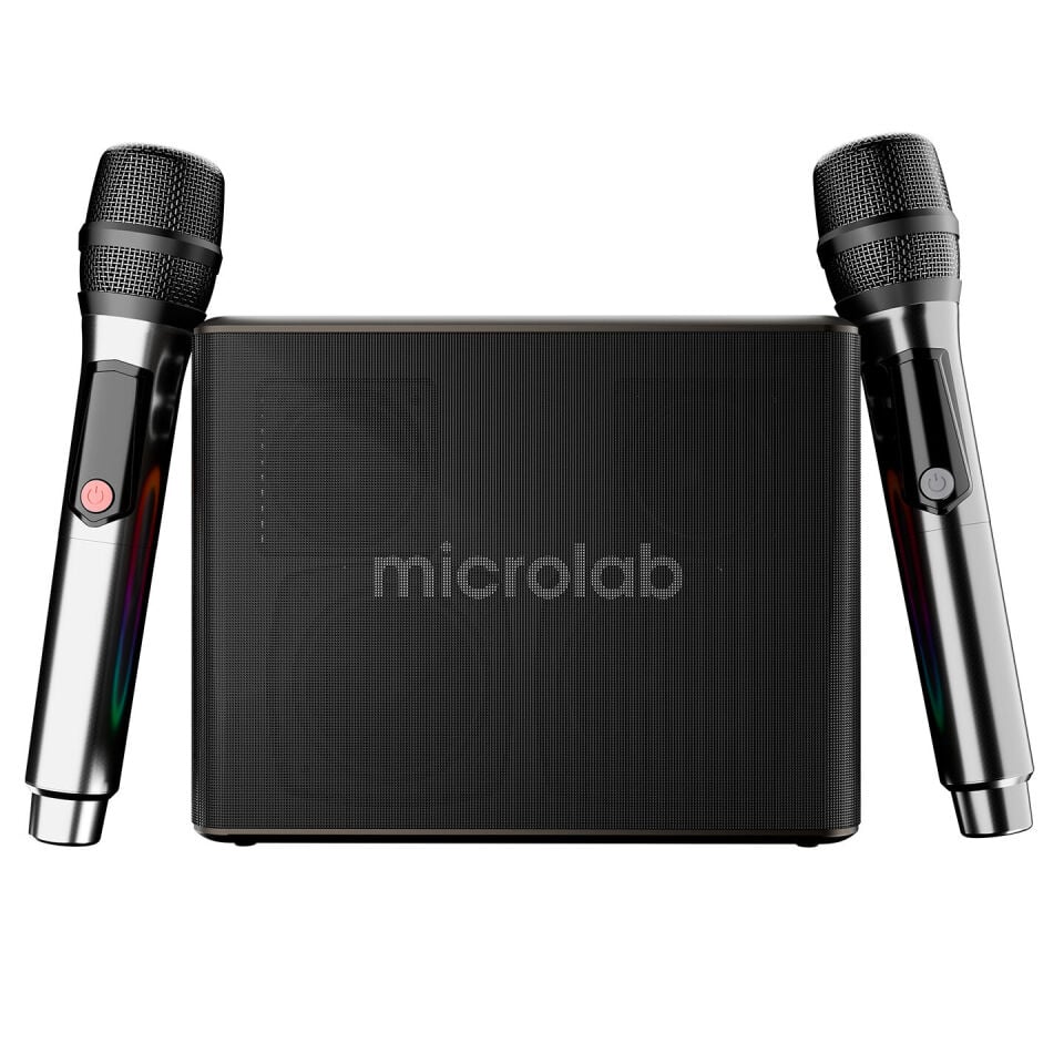 Microlab M60 Vega 15000Mah Batarya 10W*2 + 40W*2 100W 2 Wireless Mikrofonlu Siyah Gri Usb + Tf Kart + Bluetooth Powerban