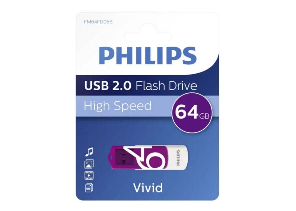 Philips Usb 2.0 64Gb Vivid Mor