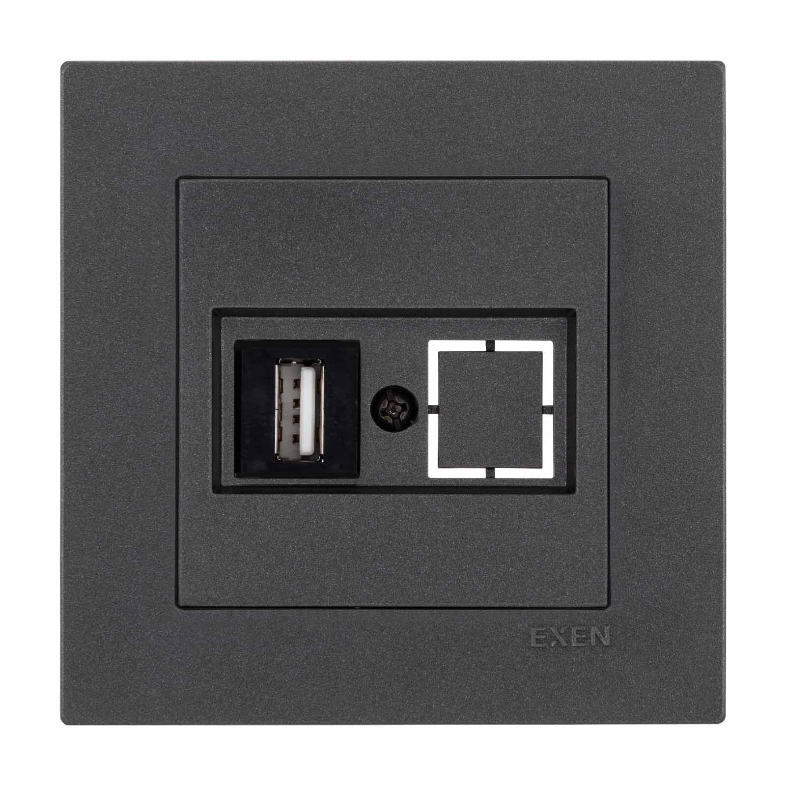 Exen Karell Antrasit Usb Prizi Jakli (Sarj Edemez) Komple Takim