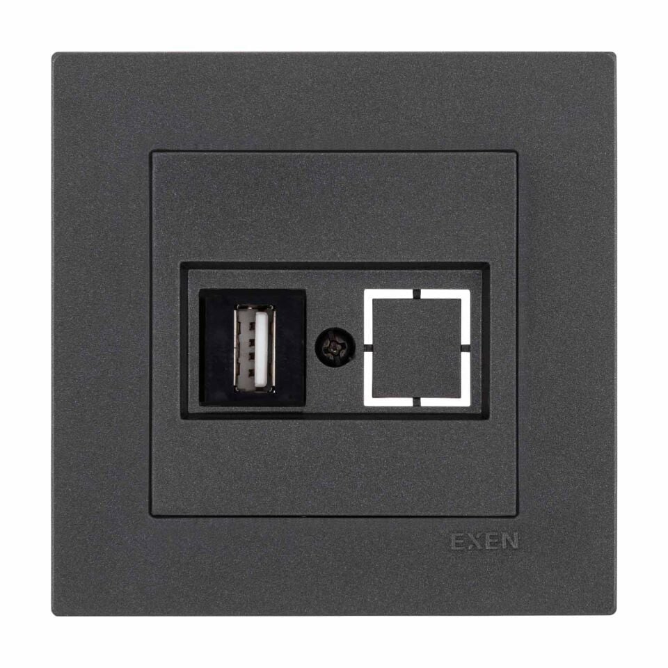 Exen Karell Antrasit Usb Prizi Jakli (Sarj Edemez) Komple Takim