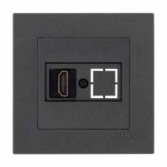 Exen Karell Antrasit Hdmi Priz Jakli Komple Takim