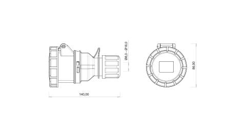Bemis  4/16A. Uzatma Priz IP67 BC1-1504-7312