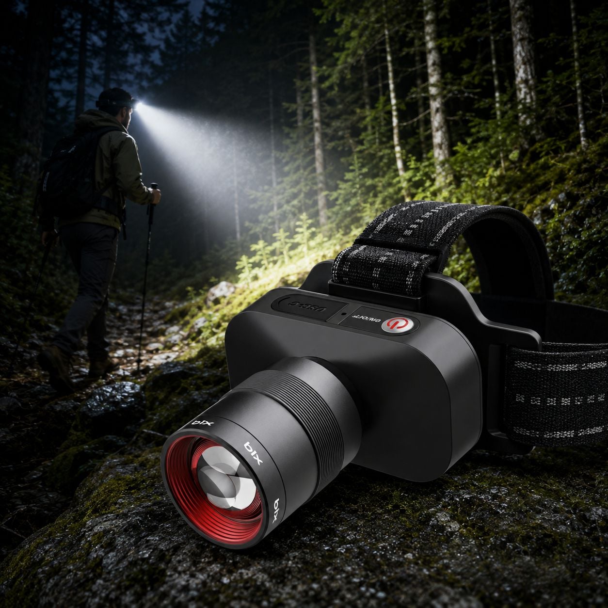 Bix Bxt1Fl Kafa lambası Rechargeable 10W Headlamp - 750 Lumens 2500Mah 4 Light Modes Led Kafa lambası