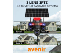 Avenir Av-S439 3 Kamerali 3Ptz Sim Kartli Aov 2 Günes Panelli Solar 6Mp Esim Ptz Kamera