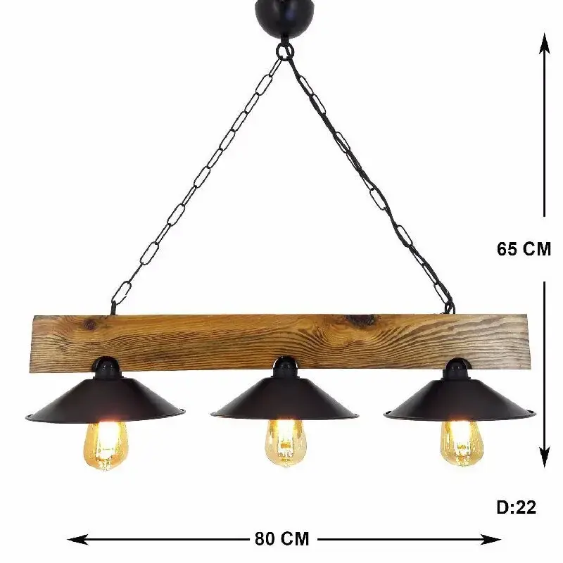 Aydinlatmadunyam Avize WalnutBlack Erebos-Ht149
