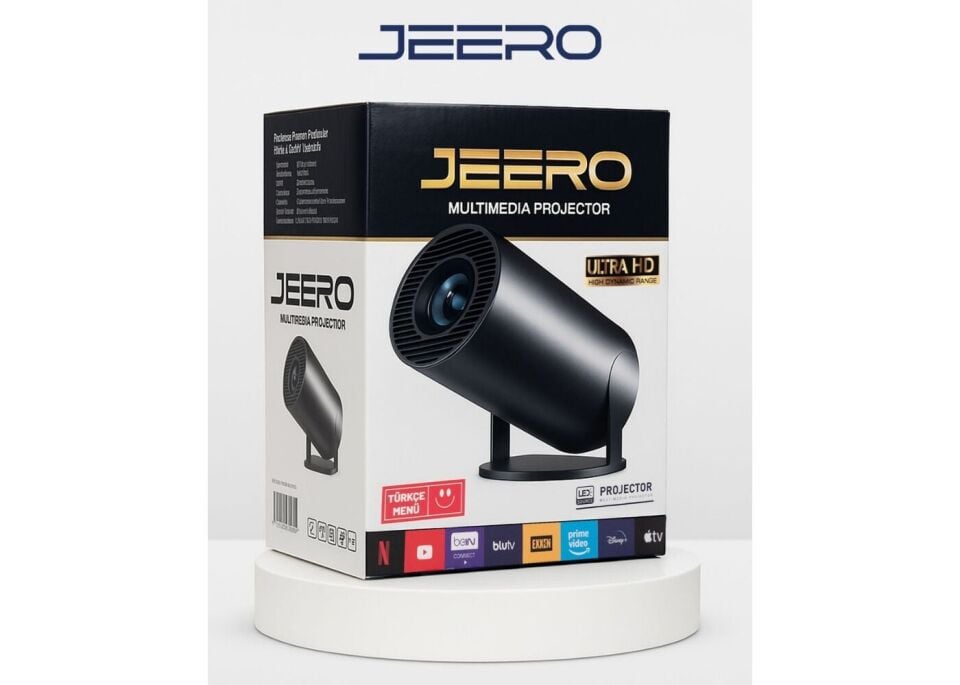 Jeero Hy300Pro 4K Android13 Portable Projector /H713/4K/Androd) Siyah