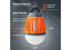 Bix Kl-01 Sivrisinek Kovucu Kamp Lambasi Ipx6 Su Geçirmez Uv Fener - Turuncu