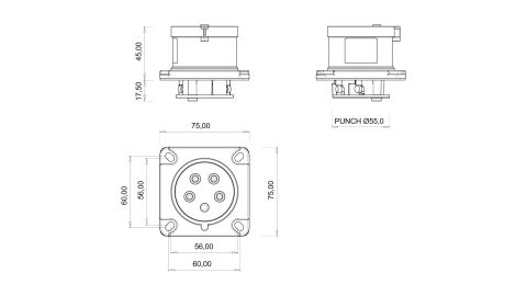 Bemis  5/16A. Makine Fişi IP44 BC1-1505-2114