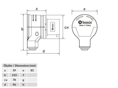 Bemis  5/16A. 90° Eğik Döner Fiş IP44 BC1-1505-2130