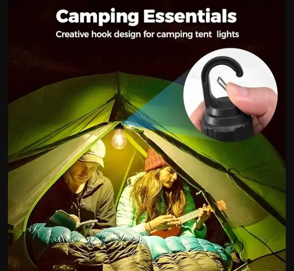 Taşınabilir kamp ışık 600mAh LED kamp lambası kanca ile taşınabilir aydınlatma