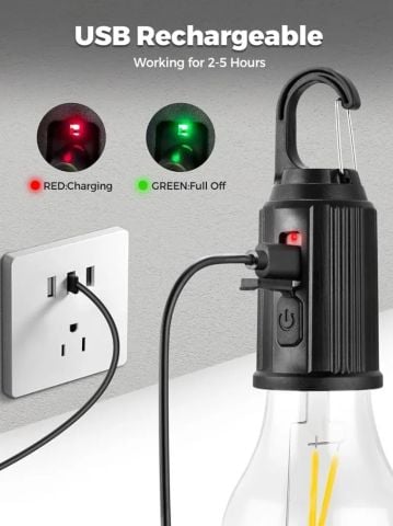 Taşınabilir kamp ışık 600mAh LED kamp lambası kanca ile taşınabilir aydınlatma