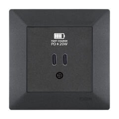 Exen Odak Antrasit 2X Usb Sarj Prizi Type-C Komple Takim