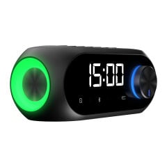 Mikado Md-W7 1200Mah 5W Siyah Bluetooth-Aux-Derece-Usb-Fm Double Alarmli Saat Speaker