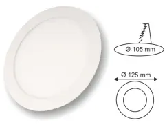 Cata 6 Watt Panel Led CT-5125 Günışığı Siyah Kasa