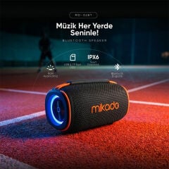 Mikado Md-32Bt Siyah Ipx6 30W Rgb Isikli 4500Mah Tf Kart+Usb Destekli Bluetooth Hoparlör