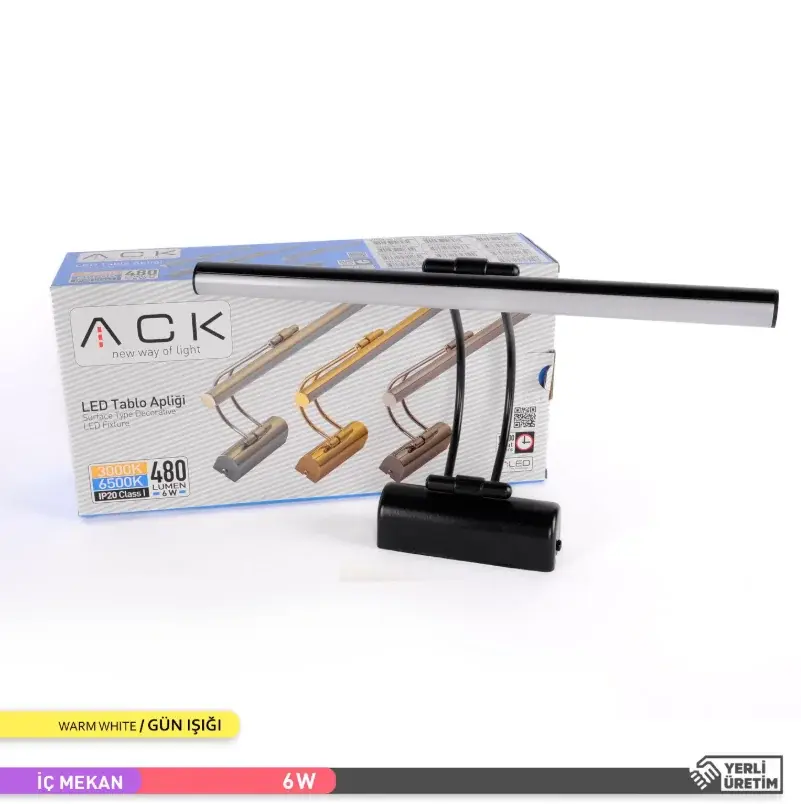 ACK 6W Siyah 3000K Led Tablo Aplıgı AH10-00101 en uygun fiyatlı satıcı