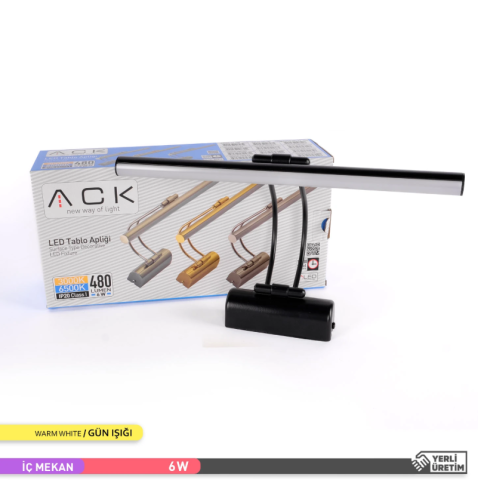 ACK 6W Siyah 3000K Led Tablo Aplıgı AH10-00101