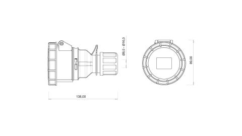 Bemis  5/16A. Uzatma Priz IP67 BC1-1505-7312