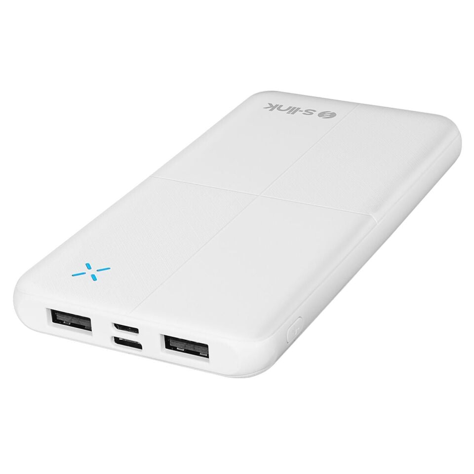 S-Link Ip-G12N 10000Mah Micro+Usb+ Type-C Giris+Çikis Beyaz. Tasinabilir Pil Sarj Cihazi Powerbank