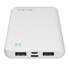 S-Link Ip-G12N 10000Mah Micro+Usb+ Type-C Giris+Çikis Beyaz. Tasinabilir Pil Sarj Cihazi Powerbank