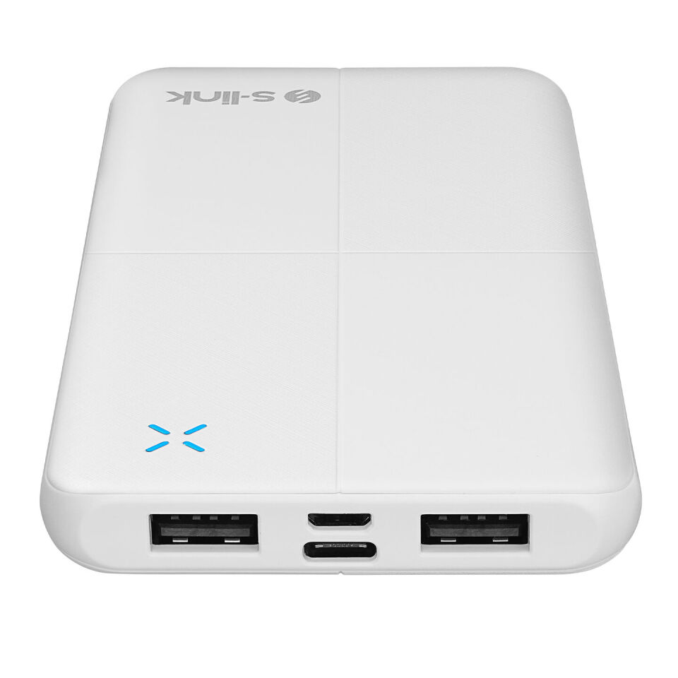 S-Link Ip-G12N 10000Mah Micro+Usb+ Type-C Giris+Çikis Beyaz. Tasinabilir Pil Sarj Cihazi Powerbank