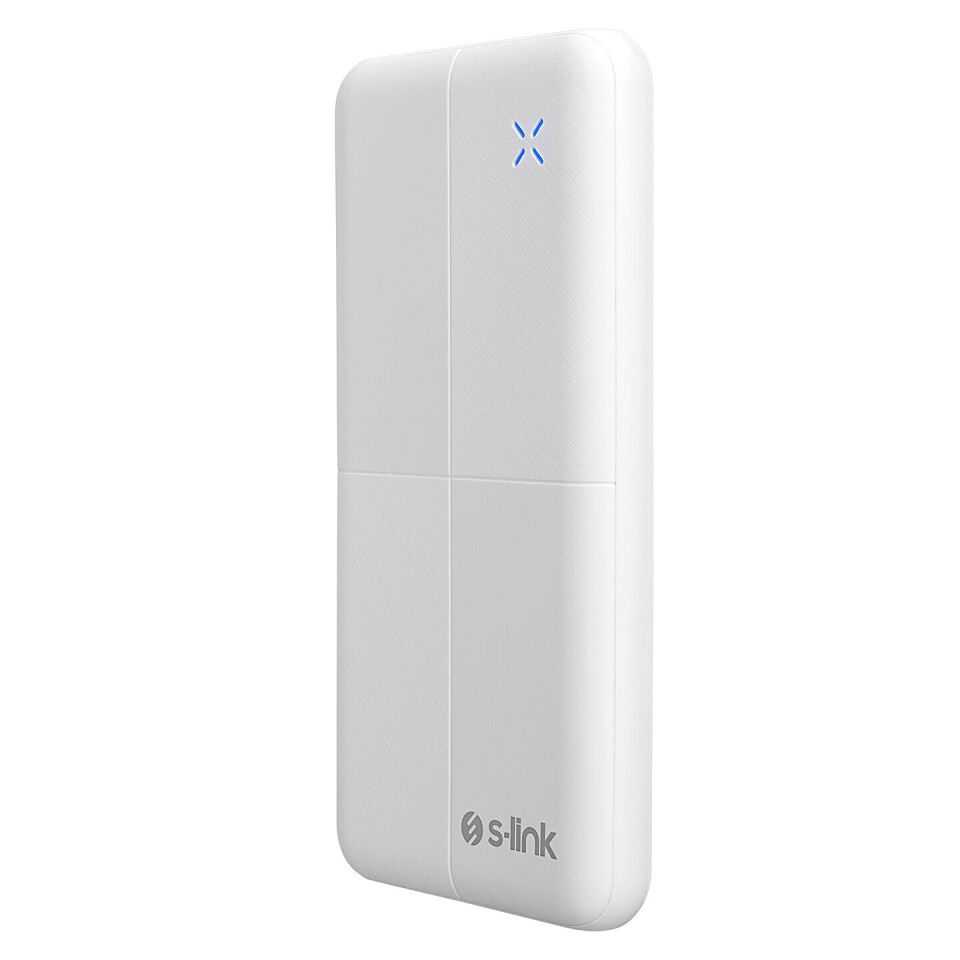 S-Link Ip-G12N 10000Mah Micro+Usb+ Type-C Giris+Çikis Beyaz. Tasinabilir Pil Sarj Cihazi Powerbank