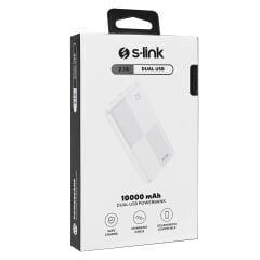 S-Link Ip-G12N 10000Mah Micro+Usb+ Type-C Giris+Çikis Beyaz. Tasinabilir Pil Sarj Cihazi Powerbank