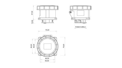 Bemis  5/16A. Makine Priz (75x75) IP67 BC1-1505-7413