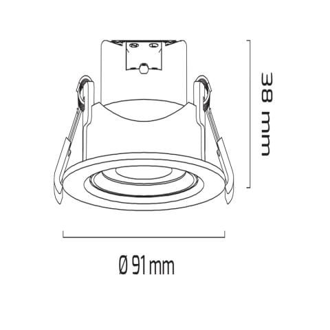 Goya Gy 1720-5 Siyah Kasa 5W 3000K Sıva Altı Cob Led Armatür