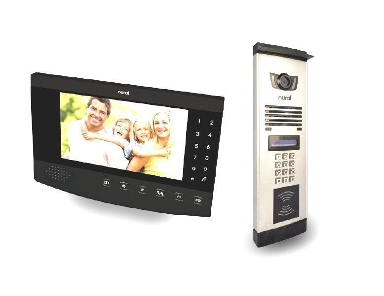 Nural 7 İnç Butonlu Şifreli Panelli Görüntülü Diafon 16 Daire