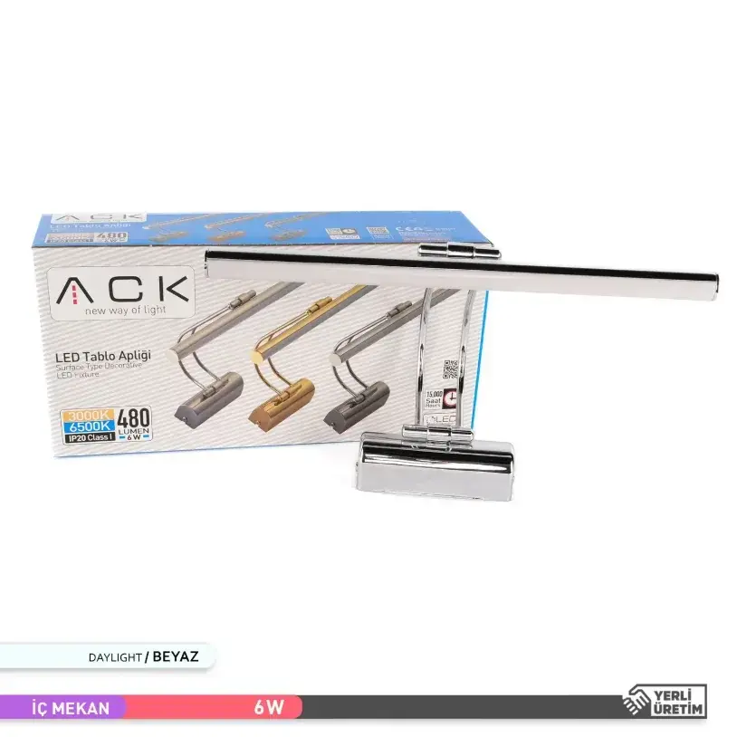 ACK 6W Krom 6500K Led Tablo Apliği AH10-00135