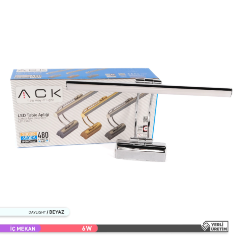 ACK 6W Krom 6500K Led Tablo Apliği AH10-00135