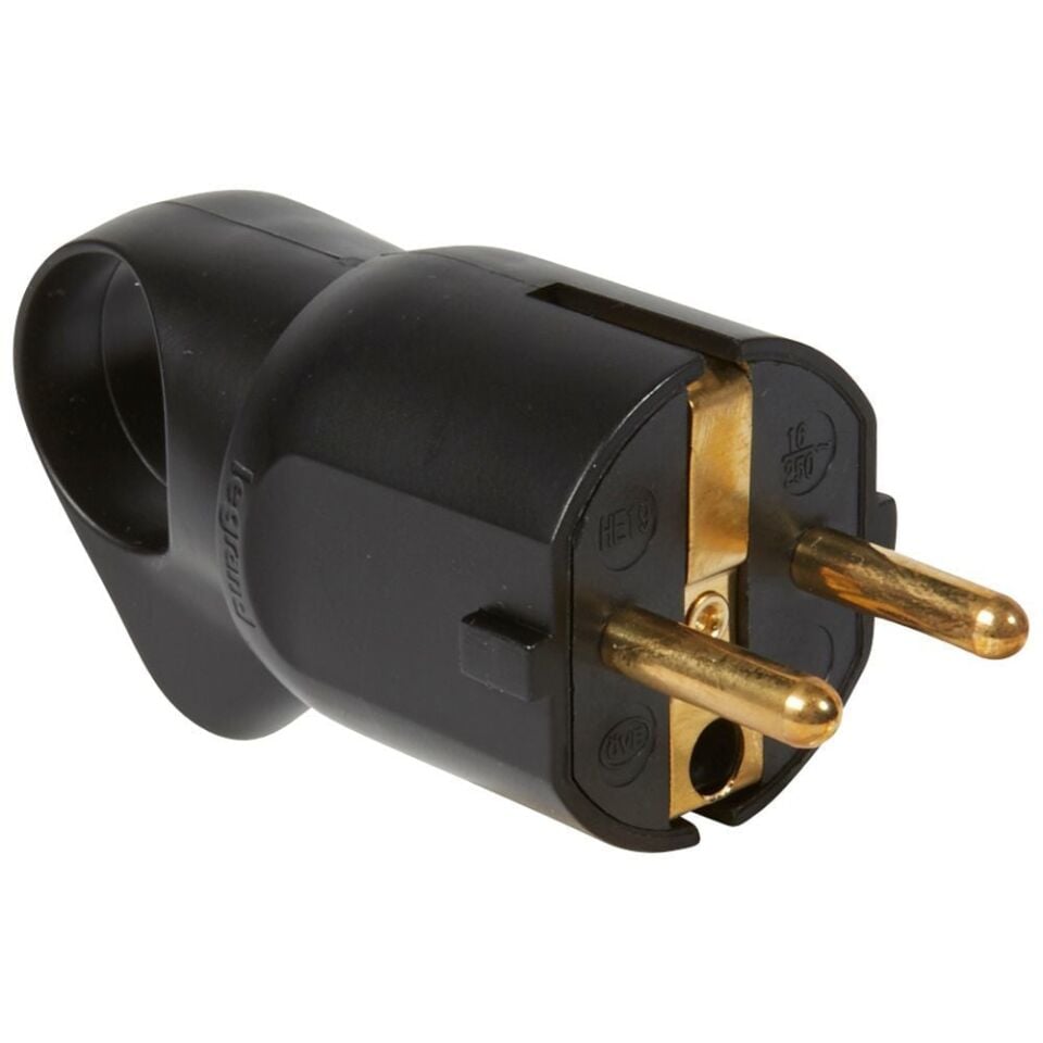 Legrand  Alman Tipi Kulplu Fiş Siyah LEG-050328