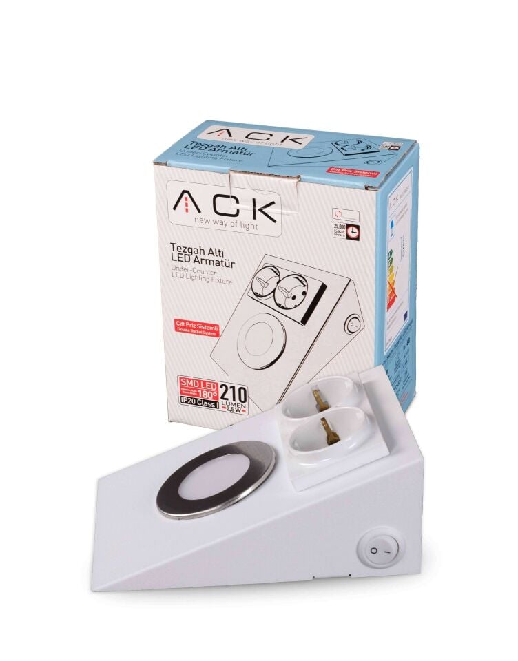 ACK Ledli Prizli Tezgah Altı Armatür 3000K Beyaz AH11-00200