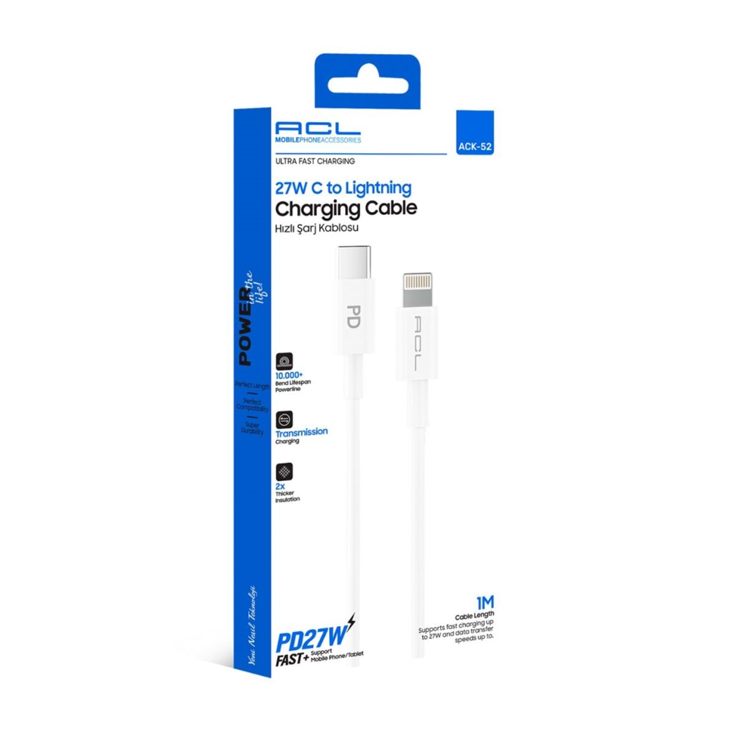 Acl 27W C to Lightning Hizli Sarj Kablosu