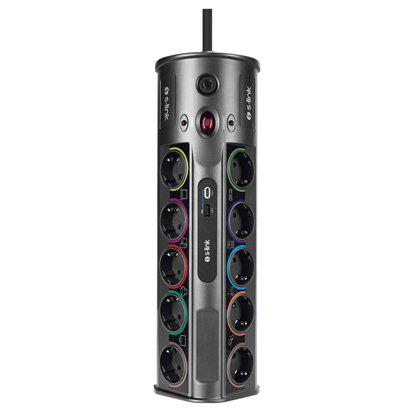 S-Link Prz01 Prizhive 3M 1860 Joule 1.5Mm 1 Usb 1 Typec 2.1A/5V 16A 250V 3680W 10Lu Akim Korumali Priz