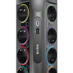 S-Link Prz01 Prizhive 3M 1860 Joule 1.5Mm 1 Usb 1 Typec 2.1A/5V 16A 250V 3680W 10Lu Akim Korumali Priz