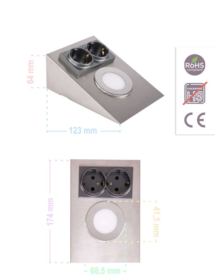ACK Ledli Prizli Tezgah Altı Armatür 6500K AH11-00234