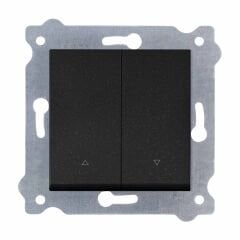 Exen Metalik Siyah Modül+Kapak  Jaluzi Kumanda Anahtari