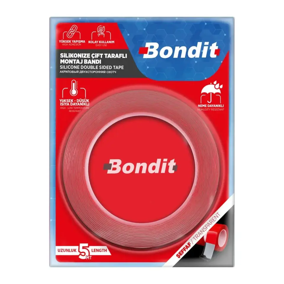 Bondit 15 Mm X 5 Mt Silikon Çift Tarafli Montaj Bandi