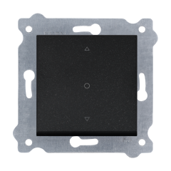 Exen Metalik Siyah Modül+Kapak  Tek Tuslu Jaluzi