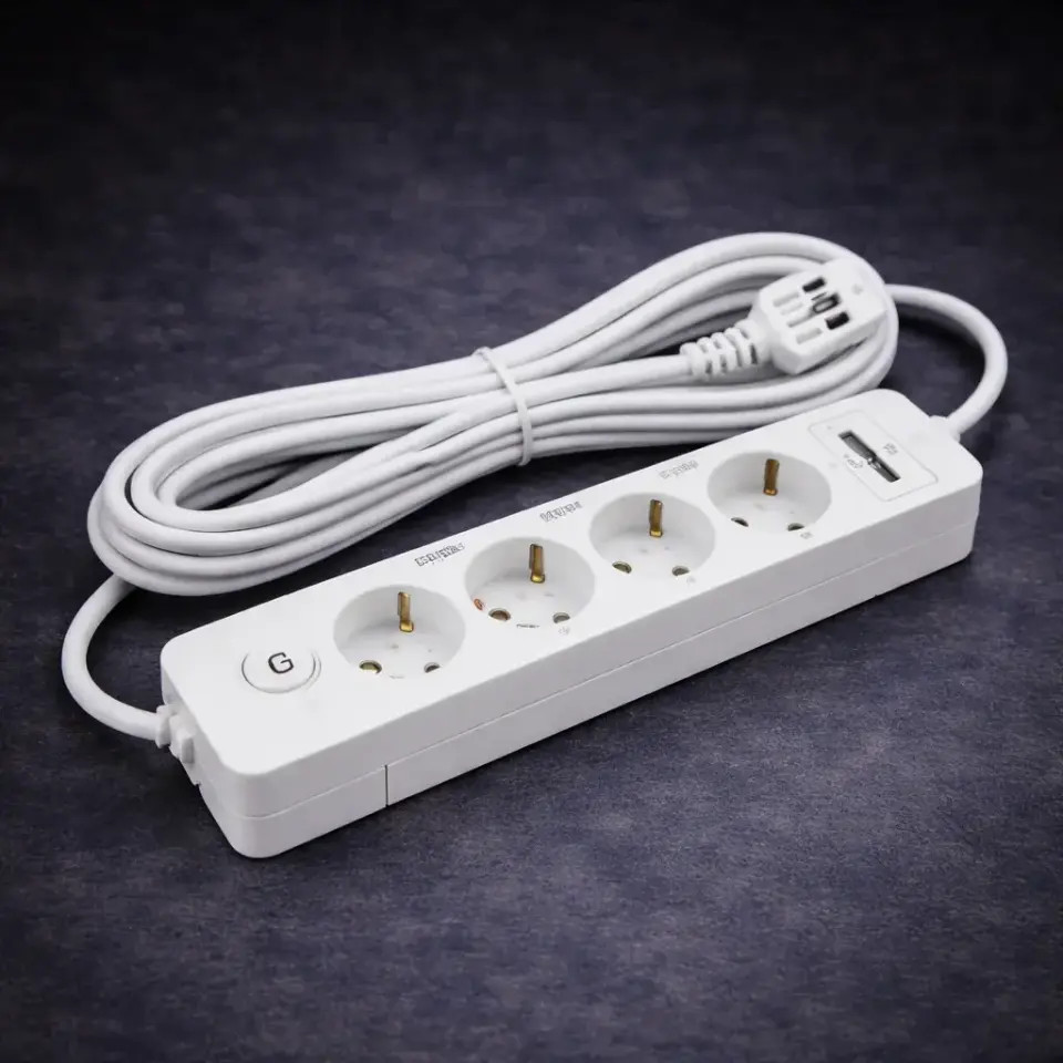 Seldur Üçlü Anahtarli USB Sarjli (12W) UPS Toprakli Priz, 2m, ÇK G3FU21x
