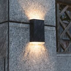 ACK AG60-19801 Solar Led Duvar Armatürü Çift Yönlü Siyah Gövde CCT 3 RENK 1W/H 10Mmx44Mmx162Mm