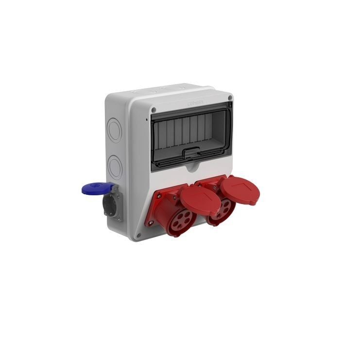 Cetsan 9 Otomatlı Eko Kombinasyon Kutusu Prizli - 2 Ad. 5 x 16 Ön / 2 Ad. 1 x 16 Yan  KP.0281 - 1 Adet