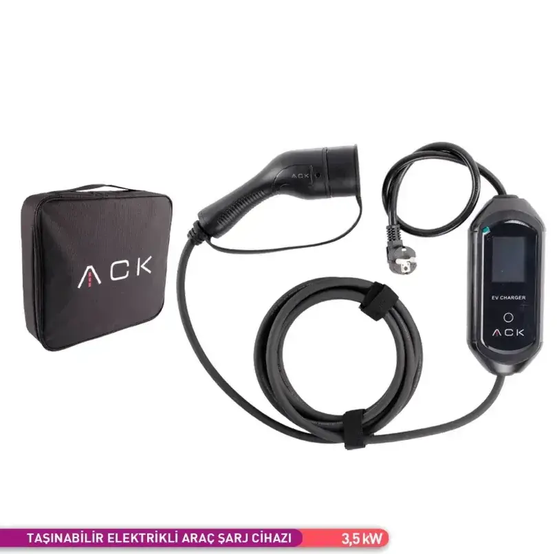 ACK Taşınabilir Elektrikli Araç Şarj Cihazı 16A 3,5 kW AE01-02021