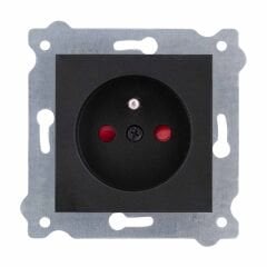 Exen Metalik Siyah Modül+Kapak  Çocuk Korumali Ups Priz