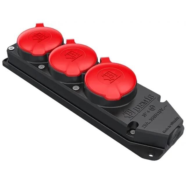 Seldur 3x25A 3’lü Trifaze Kauçuk Grup Priz K325-308