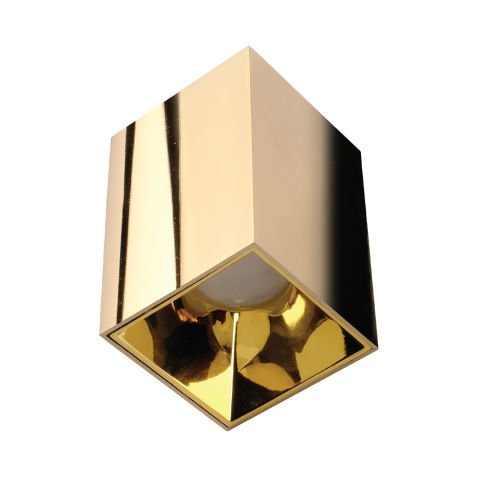 ACK Sıvaüstü Dekoratif Armatür 74X110Mm   Beyaz Reflektör Altın Kasa AH12-07506