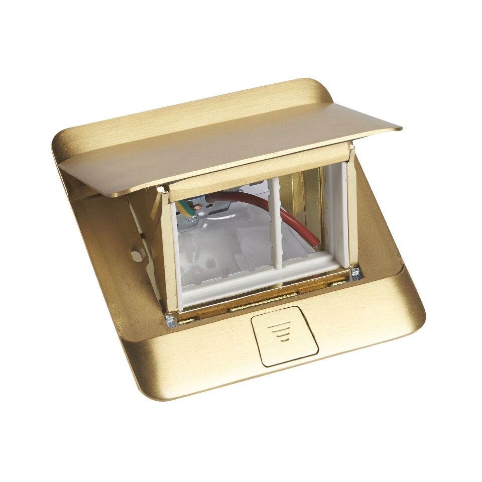 Legrand  3 modül Donatılabilir masa veya döşeme altı buat altın rengi LEG-054015